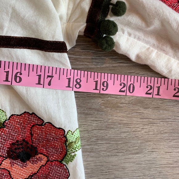 Adzen shirt with embroidery and poms small EUC - Picture 6 of 7